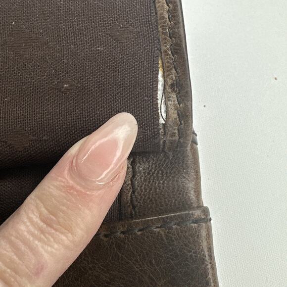 Fossil RARE Long Live Vintage 1954 Bifold Brown Lamb Hide Leather Top Zip Wallet - Picture 11 of 16